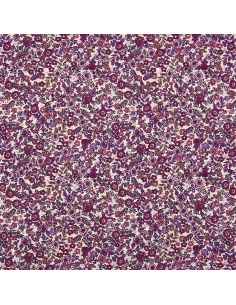 Baumwoll-Popeline-Stoff - Barbara in Ecru und Violett 2