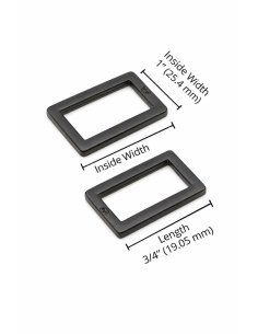 Set aus 2 rechteckigen Schlaufen 19 x 25 mm schwarz 2