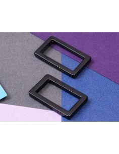 Set aus 2 rechteckigen Schlaufen 19 x 25 mm schwarz