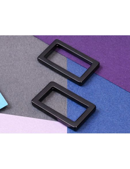 Set aus 2 rechteckigen Schlaufen 19 x 25 mm schwarz