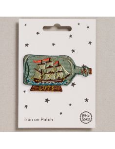 Bügelbild - Schiff in einer Flasche