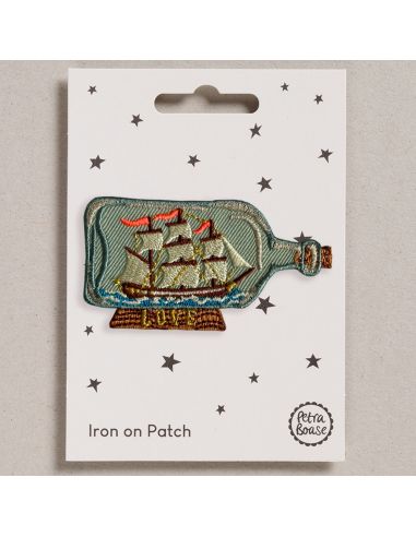 Bügelbild - Schiff in einer Flasche