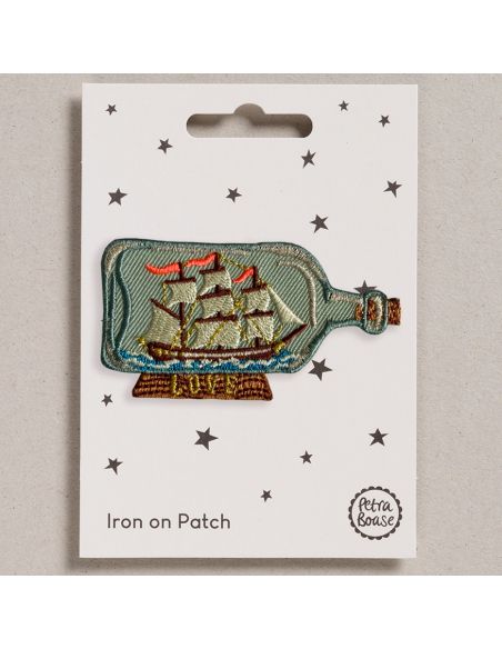 Bügelbild - Schiff in einer Flasche