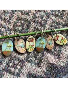 Set mit 6 Maschenmarkierern - Gnom und Blume 2