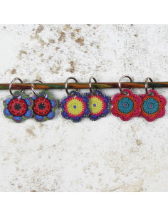 Set mit 6 Maschenmarkierern - Blumenmuster 2