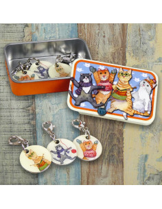 Set mit 6 Maschenmarkierern - Kätzchen