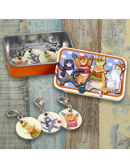 Set mit 6 Maschenmarkierern - Kätzchen
