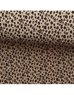 Bedruckter Double-Gauze-Stoff - Karli beige und schwarz