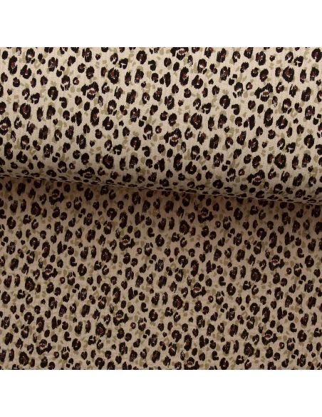 Bedruckter Double-Gauze-Stoff - Karli beige und schwarz