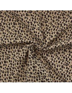 Bedruckter Double-Gauze-Stoff - Karli beige und schwarz 2