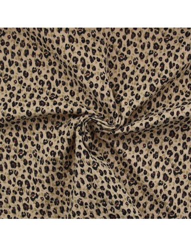 Bedruckter Double-Gauze-Stoff - Karli beige und schwarz