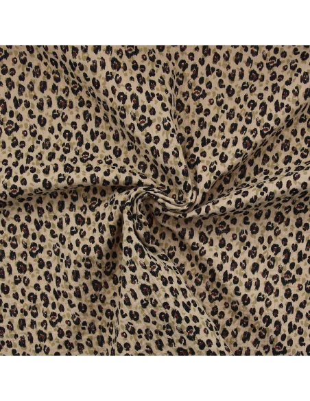 Bedruckter Double-Gauze-Stoff - Karli beige und schwarz