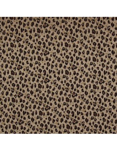 Bedruckter Double-Gauze-Stoff - Karli beige und schwarz
