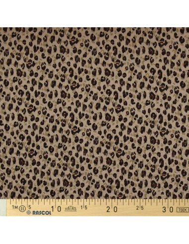 Bedruckter Double-Gauze-Stoff - Karli beige und schwarz