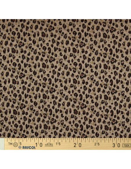 Bedruckter Double-Gauze-Stoff - Karli beige und schwarz
