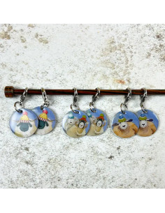 Set mit 6 offenen Maschenmarkierern - Glückliches Schaf 2