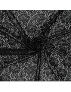 Metallisierte Spitzenstoff Lisa - Schwarz