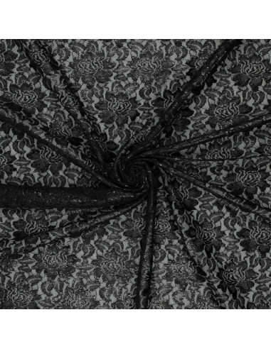 Metallisierte Spitzenstoff Lisa - Schwarz
