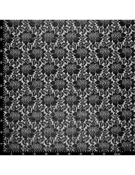 Metallisierte Spitzenstoff Lisa - Schwarz