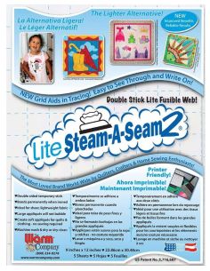 Set mit 5 doppelseitigen Lite Steam-A-Seam2 Bügelblättern